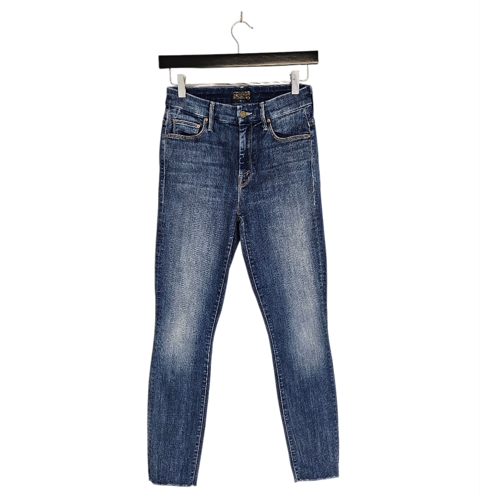 MOTHER High‎ Waisted Looker Ankle Fray Skinny Blue Women's Jeans 25 Preowned